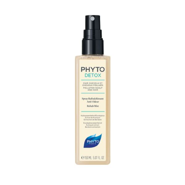 PHYTODETOX Spray Rafraîchissant Anti Odeur 150ml sans Rinçage - Cuir Chevelu et Cheveux Pollués