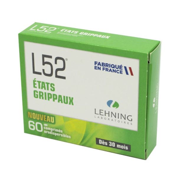 Lehning L52 Complexe Etats Grippaux 60 Comprimes Orodispersibles