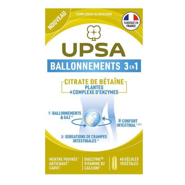 UPSA CITRATE - BALLONNEMENTS 3 EN 1