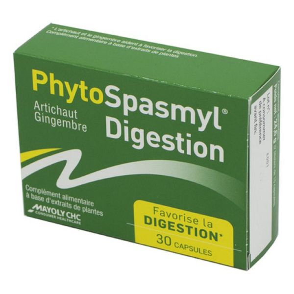 PHYTOSPASMYL Digestion 30 Capsules - Favorise la Digestion - Artichaut, Gingembre