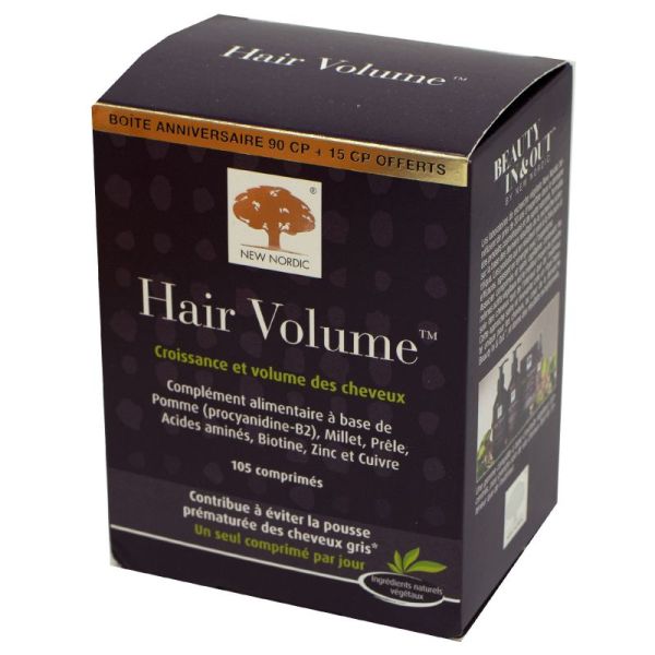 HAIR VOLUME Croissance et Volume des Cheveux 90+15 Comprimés - Offre Spéciale