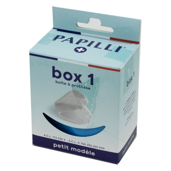 PAPILLI Box 1 Petit Modèle - Boîte de Rangement pour Dentier - Bte/1 Unité