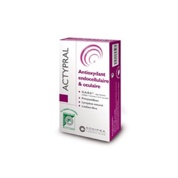 ACTYPRAL Complément Alimentaire Anti-oxydant Endocellulaire et Oculaire - Bte/60 Gélules