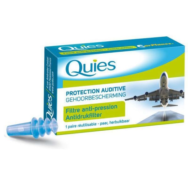 QUIES Protection Auditive - Filtre Anti-Pression Réutilisable - Adulte - Bte/1 paire