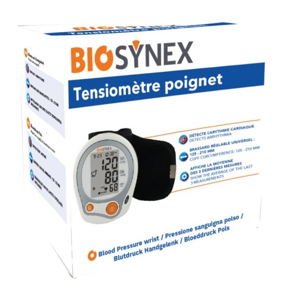 BIOSYNEX 1 Tensiomètre Poignet - Mesure la Fréquence Cardiaque et Tension Artérielle, Détecte les Arythmies Cardiaques