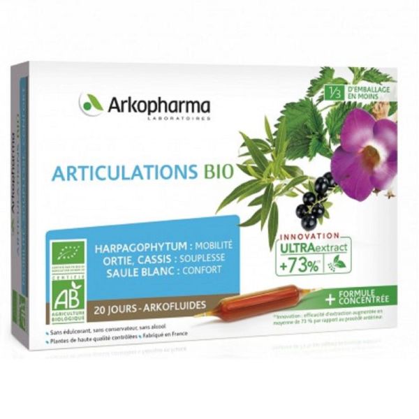 ARKOFLUIDES Articulations BIO - Harpagophytum, Cassis, Ortie, Saule Blanc - Innovation UltraExtract