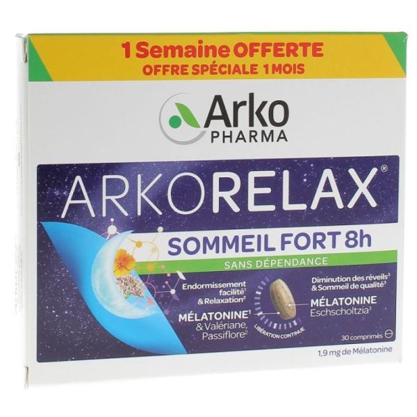 Arkorelax sommeil fort 8h 30 comprimés