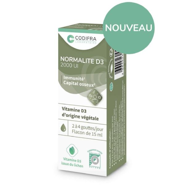 NORMALITE D3 2000 UI 15ml - Immunité, Capital Osseux