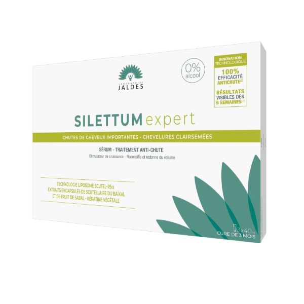 SILETTUM Expert Sérum 3x 40ml - Traitement Anti-chute de Cheveux Importante, Perte de Densité