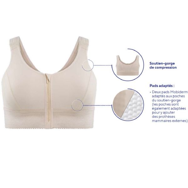 MOBIDERM INTIMATE Soutien Gorge de Compression - Drainage Lymphatique, Réduction des Oedèmes