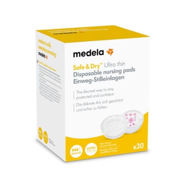 Medela Safe & Dry Coussinets d'Allaitement à Usage Unique Ultra Thin 30 Coussinets