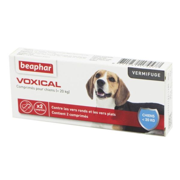 VOXICAL Chien de Moins de 20kg Bte/2 - Vermifuge Vers Ronds, Vers Plats