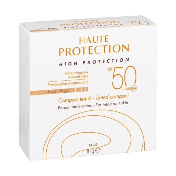 AVENE SOLAIRE - Crème de Teint Solaire Sable SPF50 Haute Protection, Compact Teinté Sable - 10 g