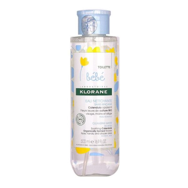 Klorane Bébé Eau nettoyante sans rinçage bébé 500ml