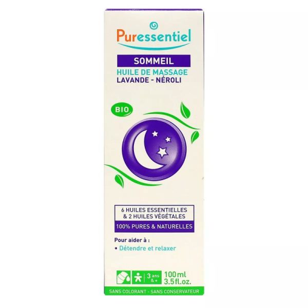 PURESSENTIEL DETENTE Huile de Massage BIO Lavande Neroli aux 6 Huiles Essentielles - Fl/100ml