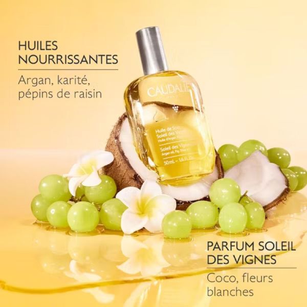 CAUDALIE SOLEIL DES VIGNES Huile de Soin 50ml - Soin Corps Nourrissant Toutes Peaux