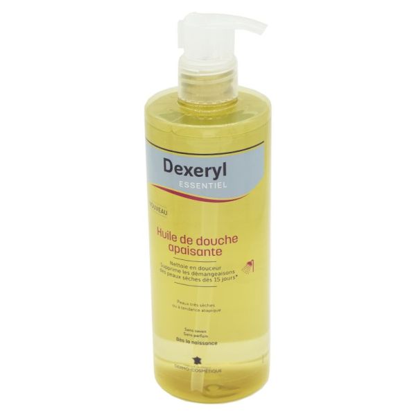 DEXERYL ESSENTIEL Huile de Douche Apaisante 500ml - Peaux très Sèches ou à Tendance Atopique