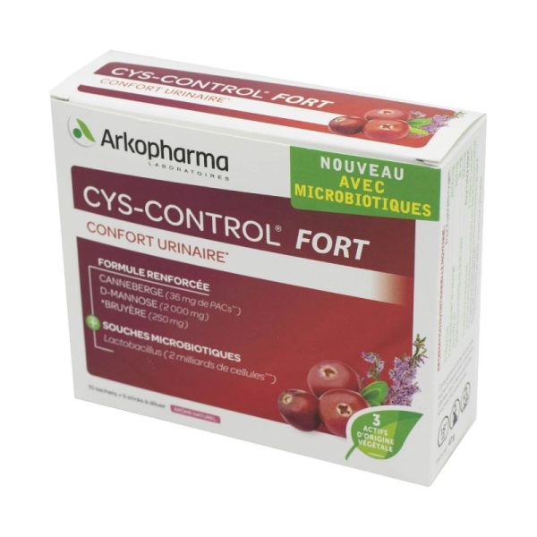 CYS CONTROL Fort avec Microbiotiques 10 Sachets + 5 Sticks à Diluer - Confort Urinaire