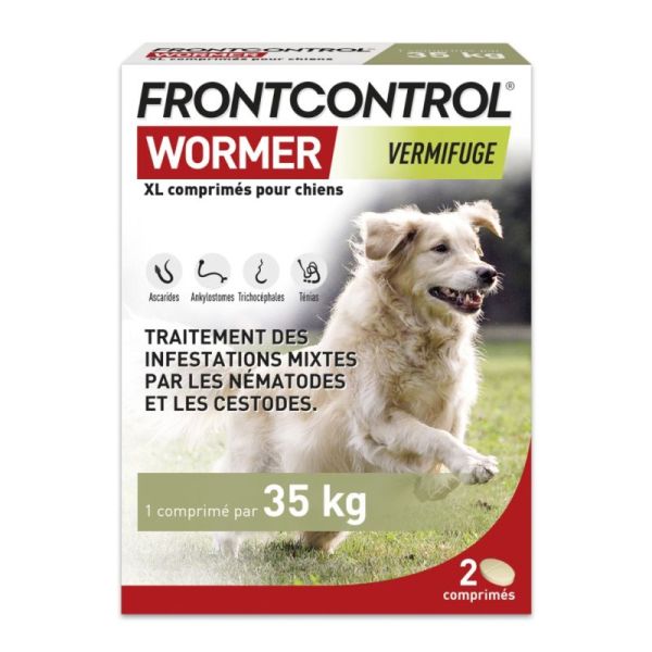 BOEHRINGER INGELHEIM - Frontcontrol wormer vermifuge - 2 comprimés pour chien XL - 4064951023095