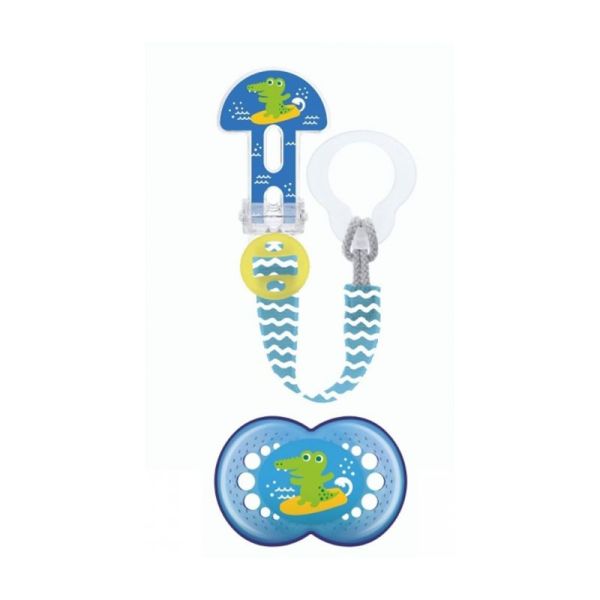 MAM  Kit Sucette Anatomique Silicone + Attache Sucette - Nourrisson +6 mois