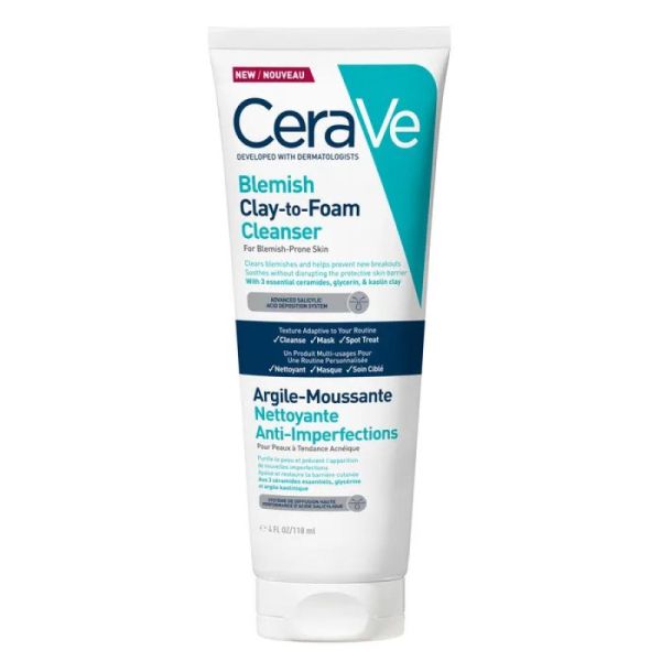 CERAVE - Argile Moussante  Nettoyante Anti-imperfections FL/118ml