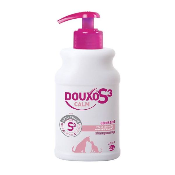 DOUXO CALM S3 Shampooing Chat Chien 200ml - Peaux Sensibles, Irritées, Démangeaisons