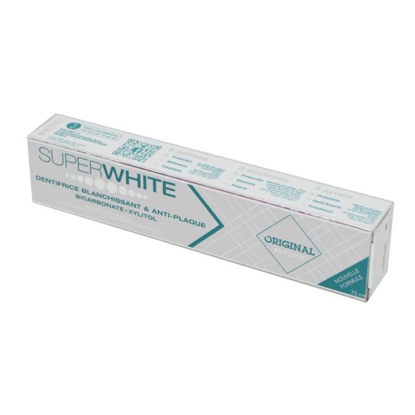 SUPERWHITE Original 75ml - Dentifrice Blanchissant et Anti-plaque