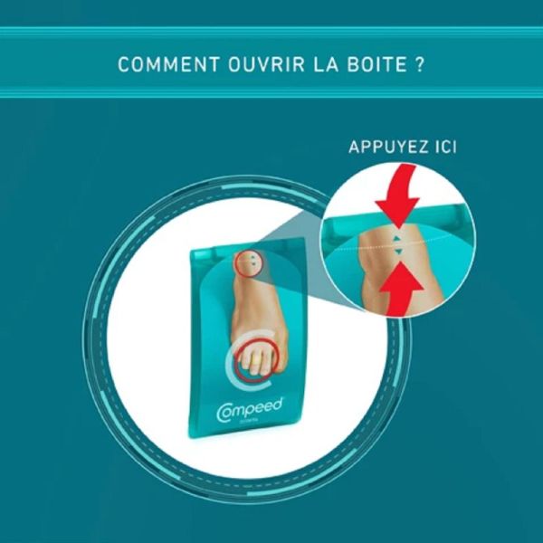 COMPEED 8 Pansements Ampoules Orteils 1.7 x 5.1cm - Technologie Hydrocolloïde