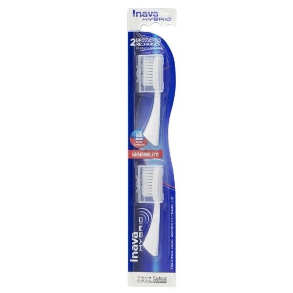 INAVA HYBRID Brossette Sensibilité Blanche Brins Coniques, Recharge pour Brosse à Dents INAVA HYBRID