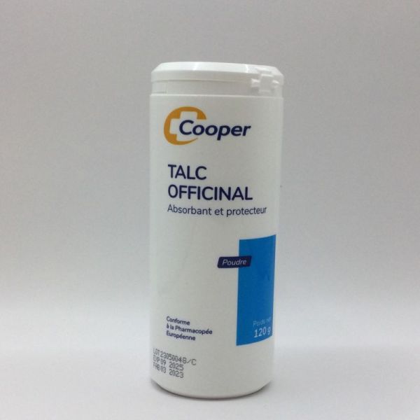 Talc officinal Cooper - Poudre absorbante, inodore et adoucissante