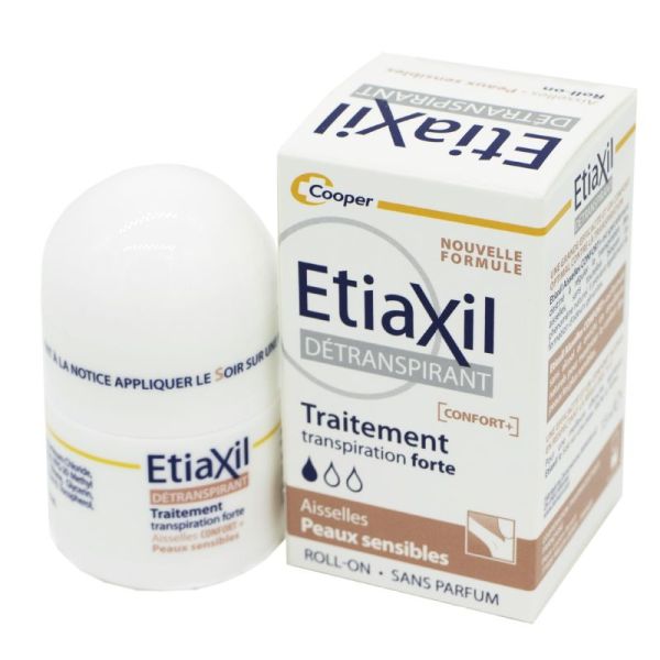 ETIAXIL Détranspirant Aisselles Confort+ Peaux Sensibles 15ml - Traitement Transpiration Forte