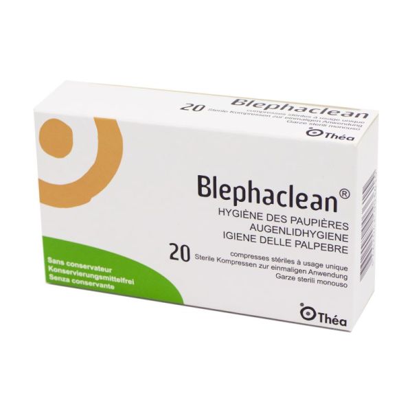 Blephaclean , hygiène des paupières - 20 compresses stériles