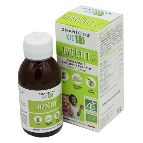 GRANIONS KID BIO Appétit Solution Buvable 125ml - Contribue à Améliorer l' Appétit grâce à l' Avoine