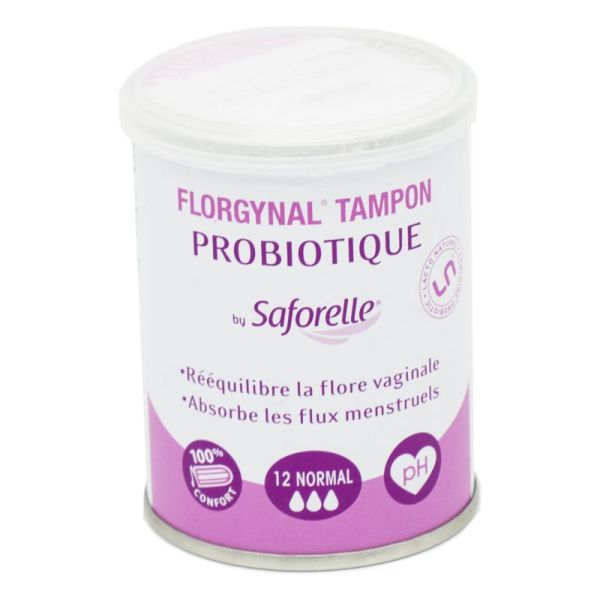 SAFORELLE Florgynal Compact NORMAL Tampon Probiotique SANS Applicateur - Flore Vaginale - Bte/12