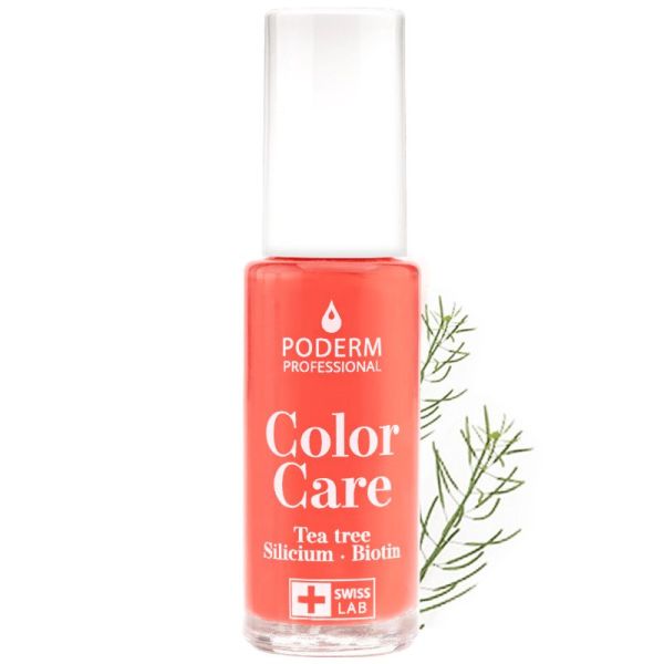 PODERM PROFESSIONAL Color Care Rose Corail 8ml - Vernis à Ongles Tea Tree