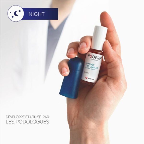 PODERM PROFESSIONAL Mycose des Ongles Traitement Intensif NUIT Sérum Purifiant 8ml + 1 Capuchon en Gel réparateur