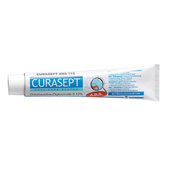 CURASEPT ADS 712 Pâte de Dentifrice Gel 75ml - Chlorhexidine 0.12% - Prothèses Dentaires