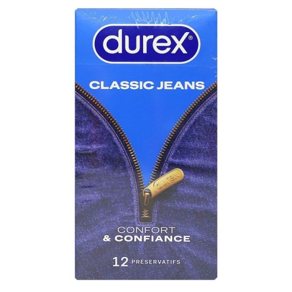 DUREX Classic Jeans 12 préservatifs lubrifiés confort et confiance
