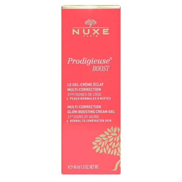 NUXE Crème Prodigieuse Boost - Crème Gel Multi Corrections - Peaux Normales à Mixtes - 40ml