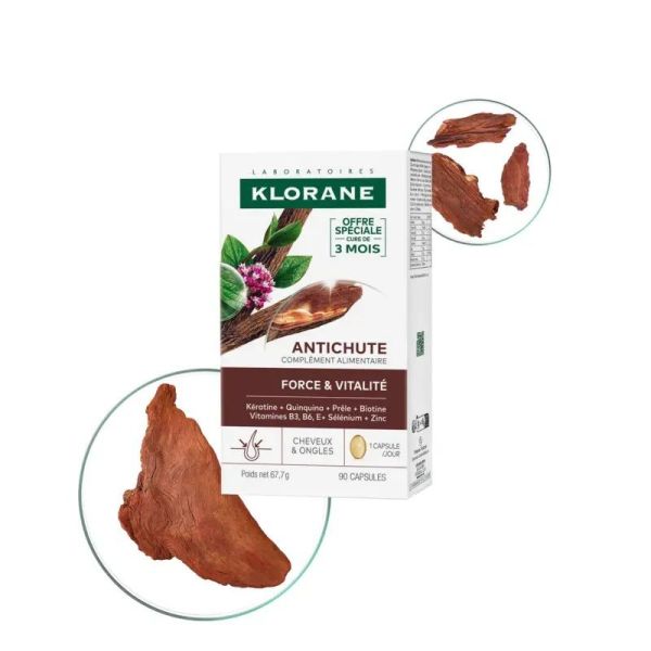 KLORANE ANTICHUTE Complément alimentaire 3 mois 90 Capsules