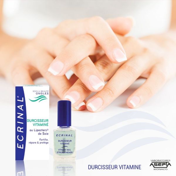 ECRINAL Durcisseur Vitaminé 10ml aux Lipesters de Soie - Ongles Mous, Cassants, Dédoublés