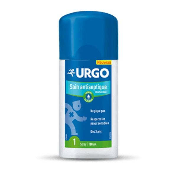 URGO Soin Antiseptique 100ml à la Chlorhexidine - Désinfection, Respecte les Peaux Sensibles