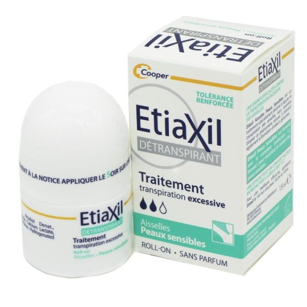 ETIAXIL Détranspirant Traitement Aisselles Peaux Sensibles Lot de 2x 15ml - Transpiration Excessive