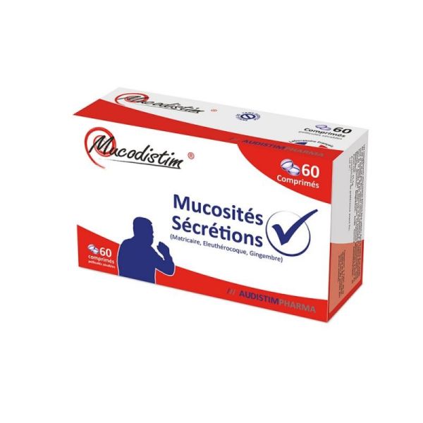 MUCODISTIM 60 Comprimés - Mucosités, Sécrétions, Hemmage, Reflux Gastrique
