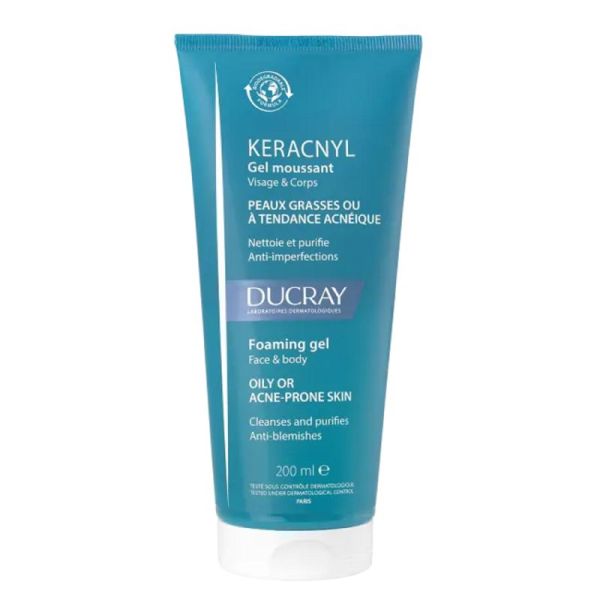 KERACNYL Gel Moussant 200ml Visage et Corps - Peaux à Tendance Acnéique