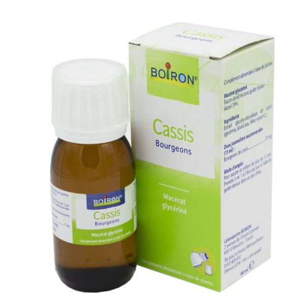 BOIRON CASSIS 60ml - Bourgeons - Macérat Glycériné - Allergie, Hypotension