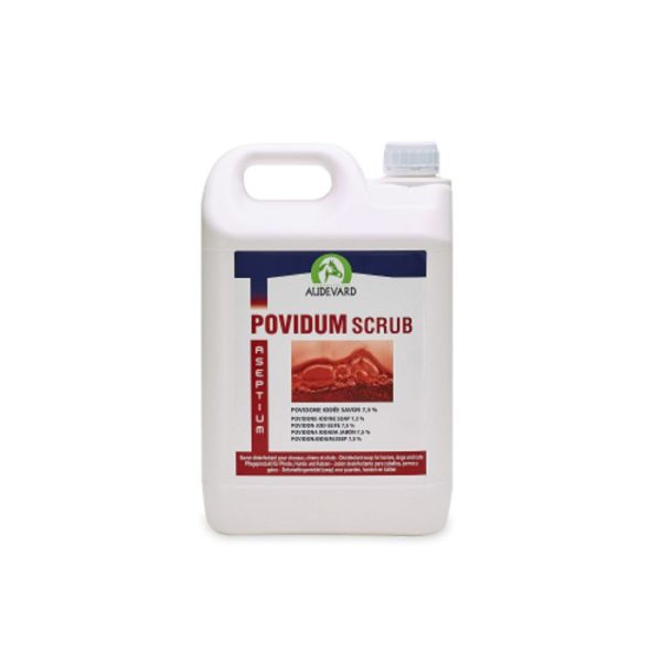 POVIDUM SCRUB Savon 5 Litres - Désinfectant et Nettoyant Cutané pour Cheval