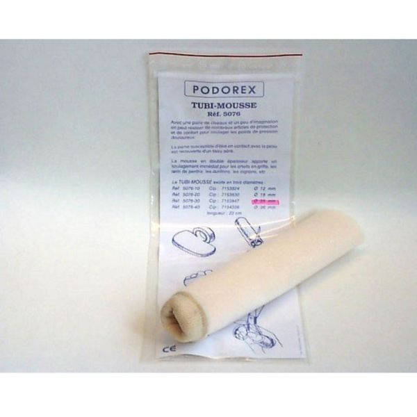 PODOREX Tubi Mousse pour Orteils et Doigts - Tube Mousse de Protection à Découper - Bte/1