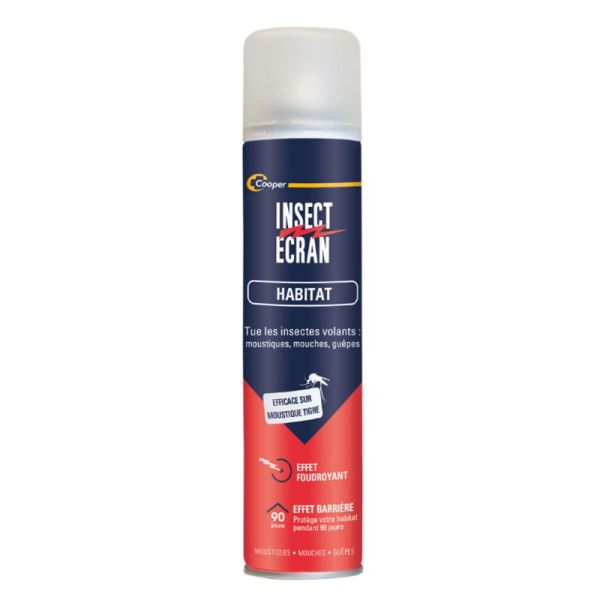 INSECT ECRAN Habitat Insecticide 300ml - Effet Barrière, Foudroyant - Moustiques Tigres, Mouches