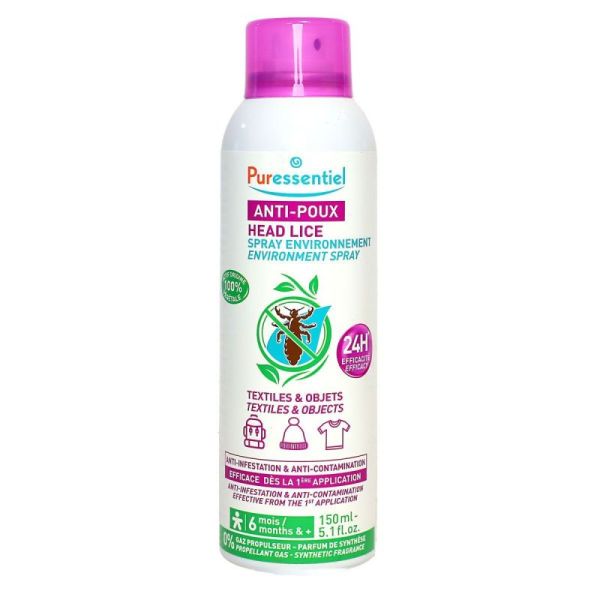 Puressentiel Spray anti-poux environnement 24h 150ml